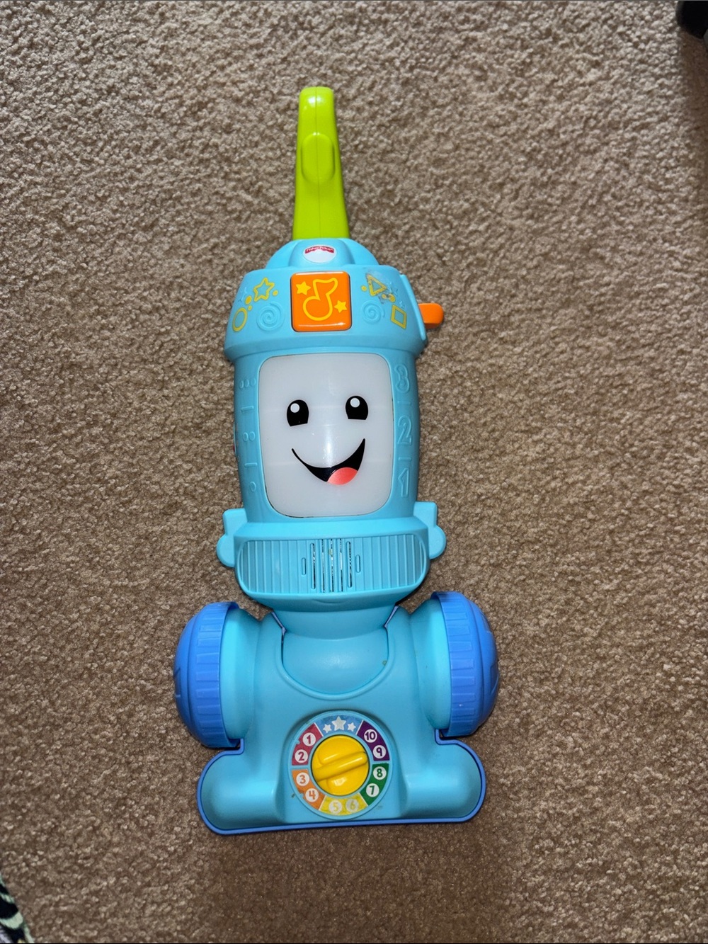 Fisher-Price Light Blue and Lime Interactive Learning Vacuum Toy